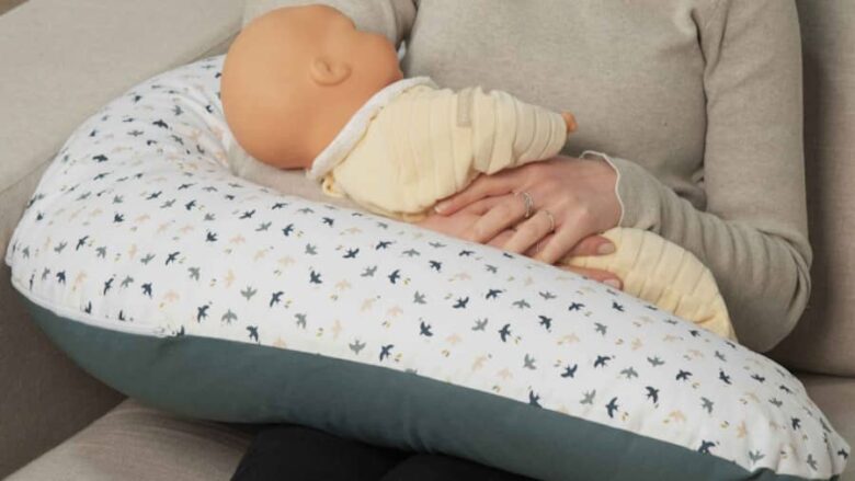 Coussin D'Allaitement Naf Naf Rabbit Moon – Housse Coton Amovible, Multi-Usage Grossesse Et Bébé